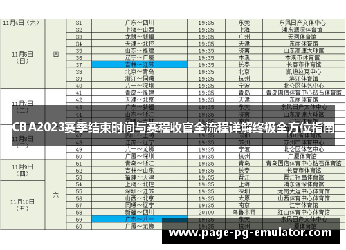 CBA2023赛季结束时间与赛程收官全流程详解终极全方位指南