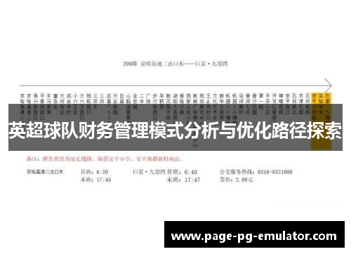 英超球队财务管理模式分析与优化路径探索 英超球队财务管理模式分析与优化路径探索